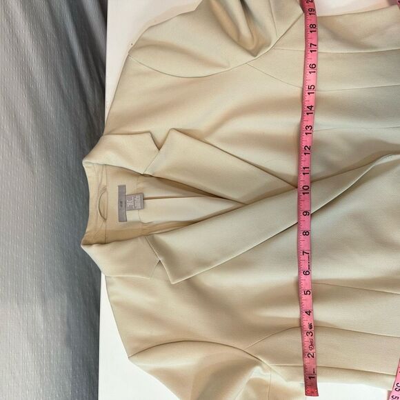 H&M Womens L Cream Oversized Blazer Structured One Button Minimalist Old Money - Picture 7 of 16